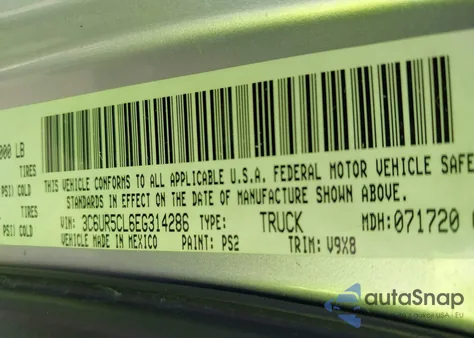 2014 Ram 2500 Tradesman from USA, damaged, VIN 3C6UR5CL6EG314286